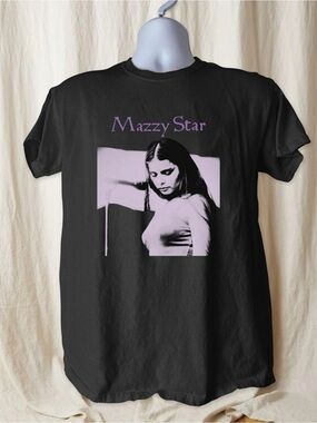 Mazzy Star Graphic Black Gildan Tee with Lilac Print